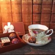  Tea set: tea cup and saucer - light green with roses (Rose Cameo)