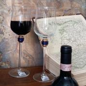  Viini lasit - Korsika 220ml. (sininen, kultainen)