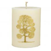  Eco-kynttilä - sylinteri 10cm. kultainen puu, luonnonvalkoinen