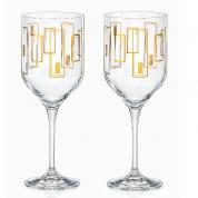  Wine glasses - Umma 400ml. Art Deco (golden)