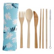  Daisy - 100% Natural Cutlery 6 Piece Set in Canvas Holder