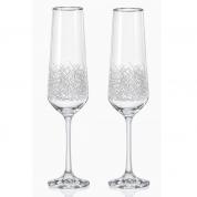  Flute glasses - Sandra icy (silver) 200ml.