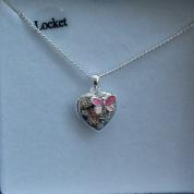  Necklace - Locket, heart with butterfly
