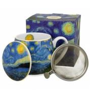  Porcelain mug with a sieve and lid - Vincent van Gogh (Starry Night) 430ml.